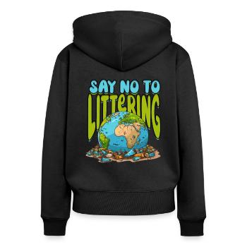 Environmentalist Climate Protection - Women's Premium Organic Zip Hoodie - black - Back - Julia (174cm)