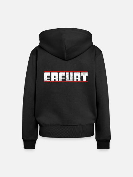 Erfurt - Frauen Premium Bio Zip Hoodie - Schwarz