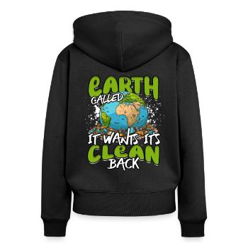 Environmental Protection Environmentalists - Women's Premium Organic Zip Hoodie - black - Back - Julia (174cm)