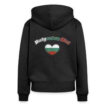 Bulgare - Sweat à capuche zippé Premium bio Femme - noir - Dos - Julia (174cm)