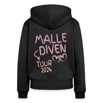 Malle Girls Tour 2024 - Frauen Premium Bio Zip Hoodie - Schwarz - Hinten - Julia (174cm)