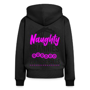 Bingo Player Grandma Naughty - Frauen Premium Bio Zip Hoodie - Schwarz - Hinten - Julia (174cm)