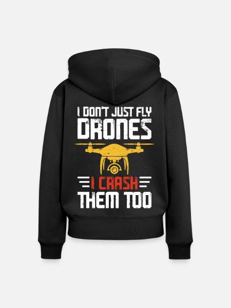 Drohne - Frauen Premium Bio Zip Hoodie - Schwarz