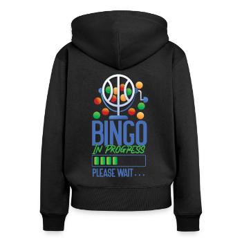 Bingo Player Bingo In Progress - Frauen Premium Bio Zip Hoodie - Schwarz - Hinten - Julia (174cm)