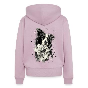 Border Collie Schäferhund | Hütehund - Frauen Premium Bio Zip Hoodie - Altrosa - Hinten - Julia (174cm)