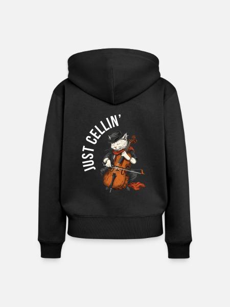 cello just cellin - Frauen Premium Bio Zip Hoodie - Schwarz