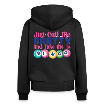 Bingo Player Girl Just Call Me - Frauen Premium Bio Zip Hoodie - Schwarz - Hinten - Julia (174cm)