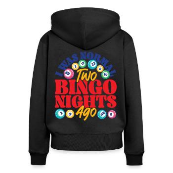 Bingo Player I Was Normal Two - Women's Premium Organic Zip Hoodie - black - Back - Julia (174cm)