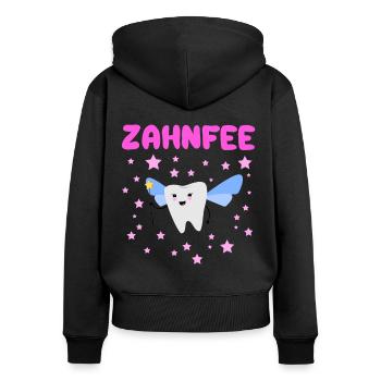 Fée des dents Dentiste Assistant dentaire Dents - Sweat à capuche zippé Premium bio Femme - noir - Dos - Julia (174cm)