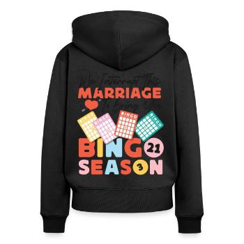Bingo Player Husband Wife Marriage - Frauen Premium Bio Zip Hoodie - Schwarz - Hinten - Julia (174cm)