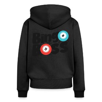 Bingo Joueur Bingo - Sweat à capuche zippé Premium bio Femme - noir - Dos - Julia (174cm)