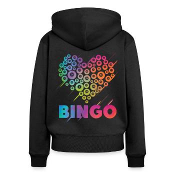 Bingo Player Heart Bingo - Sweat à capuche zippé Premium bio Femme - noir - Dos - Julia (174cm)