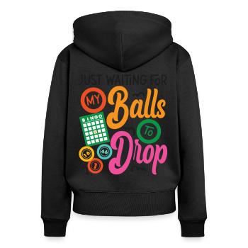 Bingo Player Pun Just Waiting For - Frauen Premium Bio Zip Hoodie - Schwarz - Hinten - Julia (174cm)