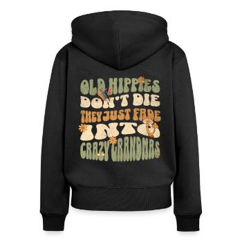 Hippie Granny - Women's Premium Organic Zip Hoodie - black - Back - Julia (174cm)