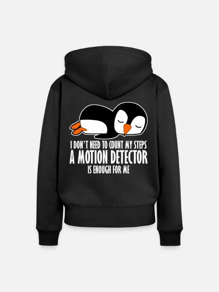 Sleeping Penguins Lazy Penguin - Frauen Premium Bio Zip Hoodie - Schwarz