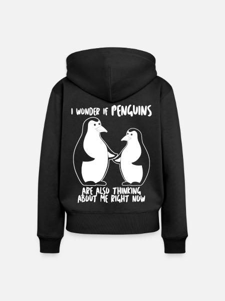 Penguin Joke Penguins - Frauen Premium Bio Zip Hoodie - Schwarz