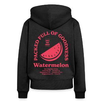Watermelon Nutritional - Women's Premium Organic Zip Hoodie - black - Back - Julia (174cm)