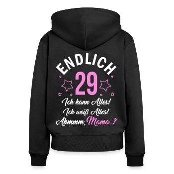 Finally 29 I can do everything I know everything - Women's Premium Organic Zip Hoodie - black - Back - Julia (174cm)