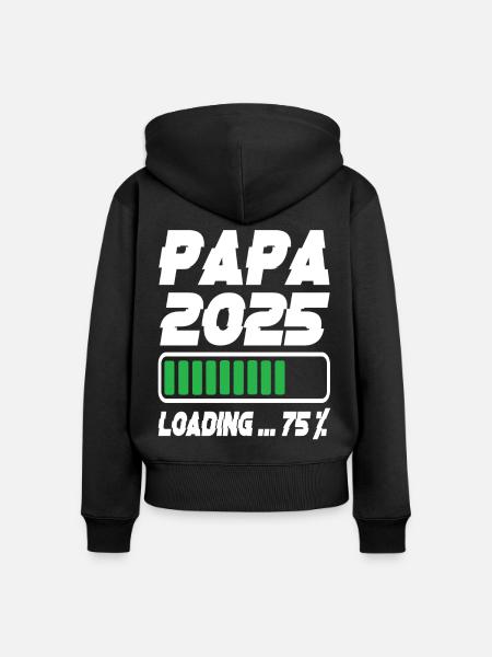 Papa 2025 Loading - Frauen Premium Bio Zip Hoodie - Schwarz