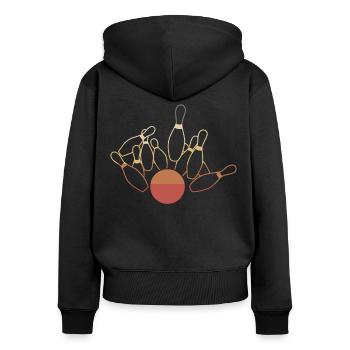 Retro Bowling Ball - Women's Premium Organic Zip Hoodie - black - Back - Julia (174cm)