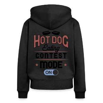 Hot-dog Adulte Manger des hot-dogs - Sweat à capuche zippé Premium bio Femme - noir - Dos - Julia (174cm)