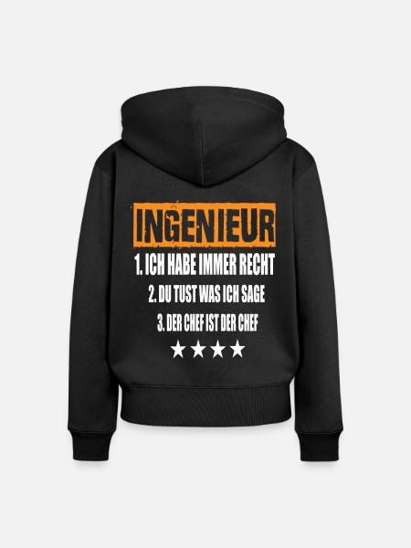 Ingenieur - Frauen Premium Bio Zip Hoodie - Schwarz
