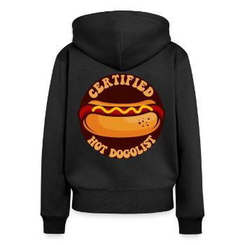 Hot Dog Adult Certified Hot - Frauen Premium Bio Zip Hoodie - Schwarz - Hinten - Julia (174cm)