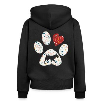 Chien, Meilleur ami, Propriétaire de chien, Homme, Femme, Chiens - Sweat à capuche zippé Premium bio Femme - noir - Dos - Julia (174cm)