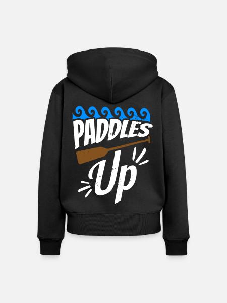 Lustiges Drachenboot-paddel - Frauen Premium Bio Zip Hoodie - Schwarz