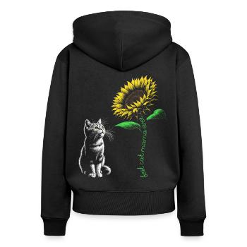 Best Cat Mama Ever - Women's Premium Organic Zip Hoodie - black - Back - Julia (174cm)