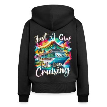 Cruise Crusader - Women's Premium Organic Zip Hoodie - black - Back - Julia (174cm)