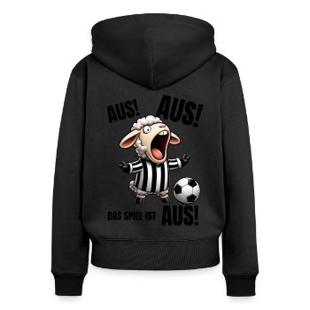 Fußball Fußballspieler Schiedsrichter Fußballfan - Frauen Premium Bio Zip Hoodie - Schwarz - Hinten - Julia (174cm)