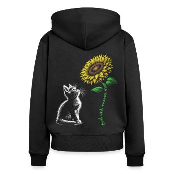 Best Cat Nana Ever - Women's Premium Organic Zip Hoodie - black - Back - Julia (174cm)