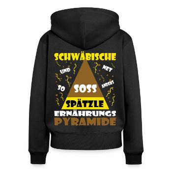 Swabian food pyramid - Women's Premium Organic Zip Hoodie - black - Back - Julia (174cm)