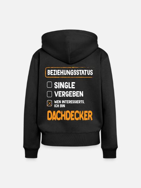 Dachdecker Beziehungsstatus - Frauen Premium Bio Zip Hoodie - Schwarz