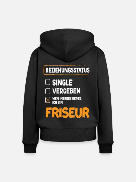 Friseur Beziehungsstatus - Frauen Premium Bio Zip Hoodie - Schwarz