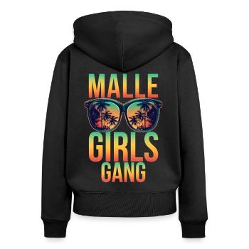 Gang de filles Malle - Sweat à capuche zippé Premium bio Femme - noir - Dos - Julia (174cm)