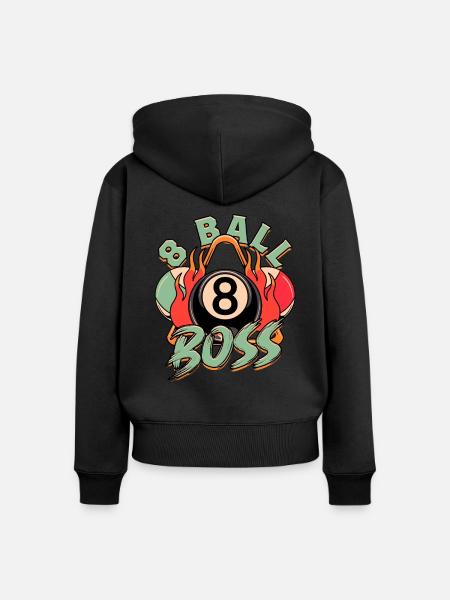 8-Ball Billard - Frauen Premium Bio Zip Hoodie - Schwarz
