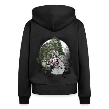 Habitants de la forêt Rat Rats Rongeur Halloween - Sweat à capuche zippé Premium bio Femme - noir - Dos - Julia (174cm)