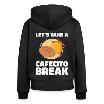 Cafecito Lover Drinking Cafecito Mix Cuban Coffee - Women's Premium Organic Zip Hoodie - black - Back - Julia (174cm)