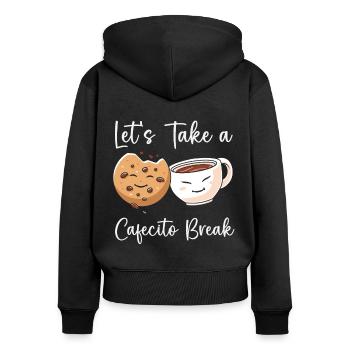 Cafecito Accessories & Cuban Lover Clothing - Women's Premium Organic Zip Hoodie - black - Back - Julia (174cm)