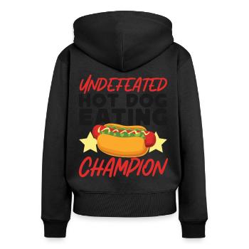Hot Dog Adulte Hot-Dog Invaincu - Sweat à capuche zippé Premium bio Femme - noir - Dos - Julia (174cm)