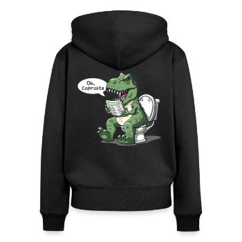 L’humour des dinosaures de la paléontologie - Sweat à capuche zippé Premium bio Femme - noir - Dos - Julia (174cm)