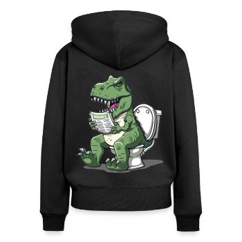 Der Humor Der Paläontologie Dinosaurier - Frauen Premium Bio Zip Hoodie - Schwarz - Hinten - Julia (174cm)