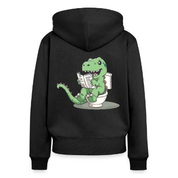 The Humor of Paleontology Dinosaurs - Women's Premium Organic Zip Hoodie - black - Back - Julia (174cm)