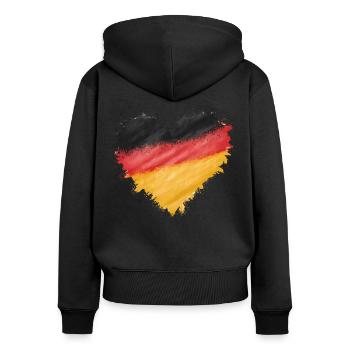 Allemagne Allemagne Allemand GER Almanya Alemania - Sweat à capuche zippé Premium bio Femme - noir - Dos - Julia (174cm)