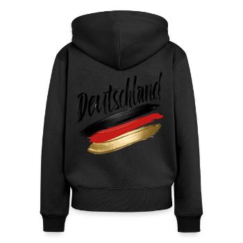 Allemagne Allemagne Allemand GER Almanya Alemania - Sweat à capuche zippé Premium bio Femme - noir - Dos - Julia (174cm)