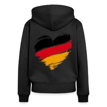 Allemagne Allemagne Allemand GER Almanya Alemania - Sweat à capuche zippé Premium bio Femme - noir - Dos - Julia (174cm)