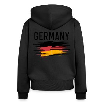 Allemagne Allemagne Allemand GER Almanya Alemania - Sweat à capuche zippé Premium bio Femme - noir - Dos - Julia (174cm)