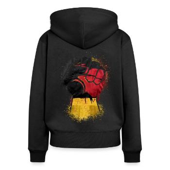 Allemagne Allemagne Allemand GER Almanya Alemania - Sweat à capuche zippé Premium bio Femme - noir - Dos - Julia (174cm)